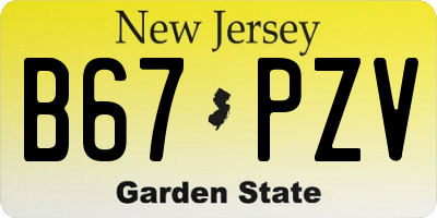 NJ license plate B67PZV