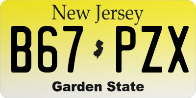 NJ license plate B67PZX