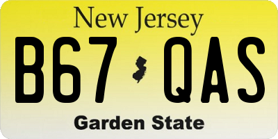 NJ license plate B67QAS
