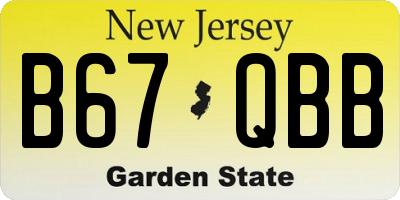 NJ license plate B67QBB