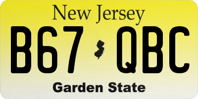 NJ license plate B67QBC