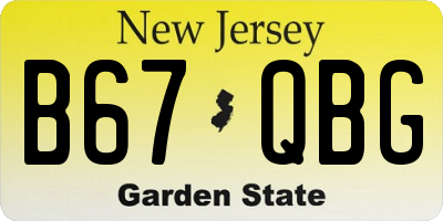 NJ license plate B67QBG