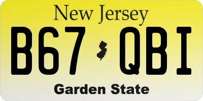 NJ license plate B67QBI