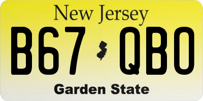 NJ license plate B67QBO