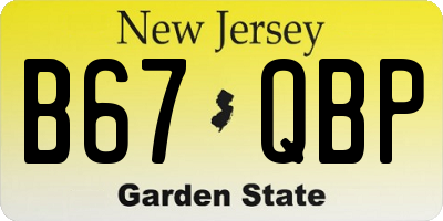 NJ license plate B67QBP