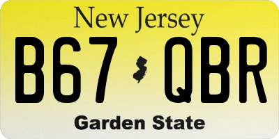 NJ license plate B67QBR