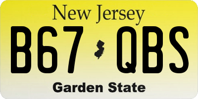 NJ license plate B67QBS