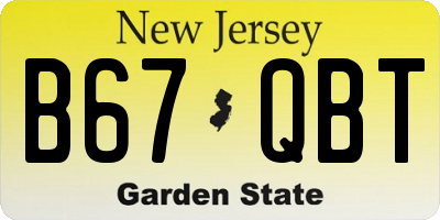 NJ license plate B67QBT