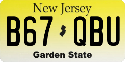 NJ license plate B67QBU