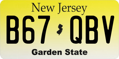 NJ license plate B67QBV