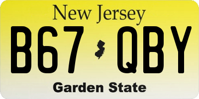 NJ license plate B67QBY