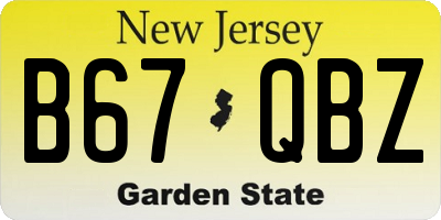 NJ license plate B67QBZ
