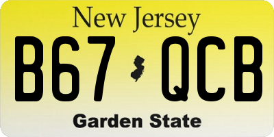 NJ license plate B67QCB