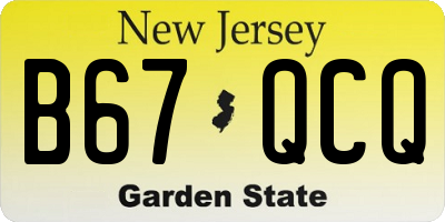 NJ license plate B67QCQ