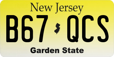 NJ license plate B67QCS