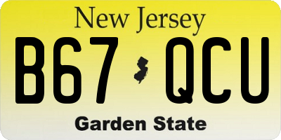 NJ license plate B67QCU