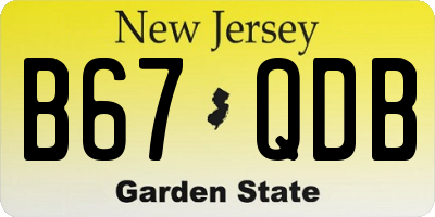 NJ license plate B67QDB