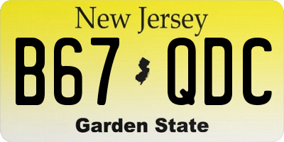 NJ license plate B67QDC
