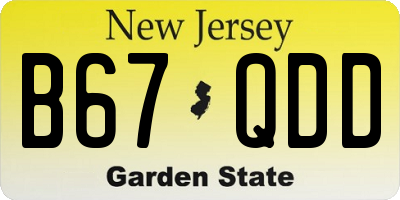NJ license plate B67QDD