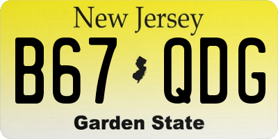 NJ license plate B67QDG