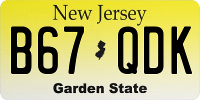 NJ license plate B67QDK