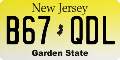 NJ license plate B67QDL