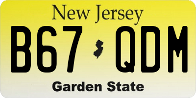 NJ license plate B67QDM