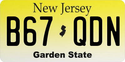 NJ license plate B67QDN