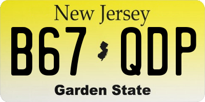 NJ license plate B67QDP