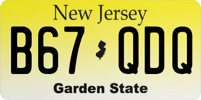 NJ license plate B67QDQ