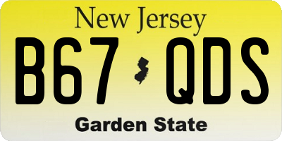 NJ license plate B67QDS