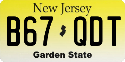 NJ license plate B67QDT