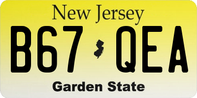 NJ license plate B67QEA