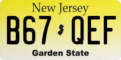 NJ license plate B67QEF