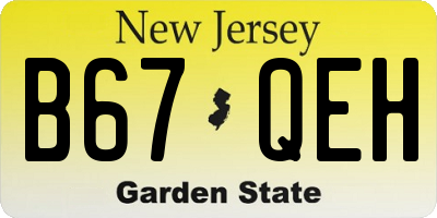 NJ license plate B67QEH
