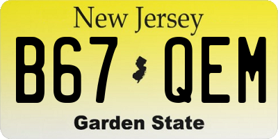 NJ license plate B67QEM