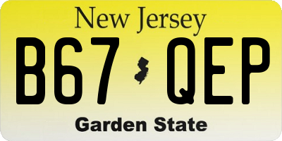 NJ license plate B67QEP