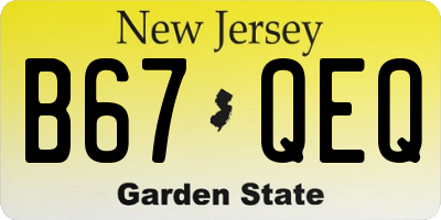 NJ license plate B67QEQ