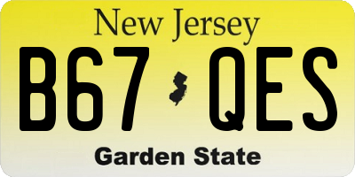 NJ license plate B67QES
