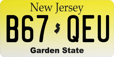 NJ license plate B67QEU