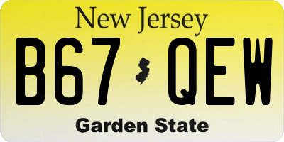 NJ license plate B67QEW