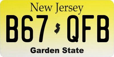 NJ license plate B67QFB
