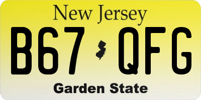 NJ license plate B67QFG