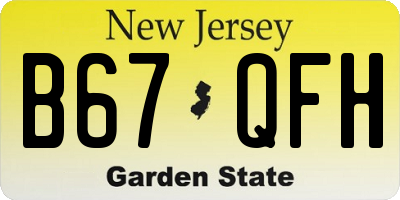 NJ license plate B67QFH