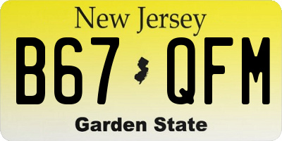 NJ license plate B67QFM