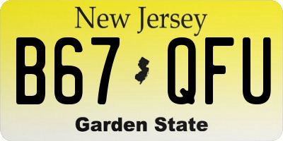 NJ license plate B67QFU