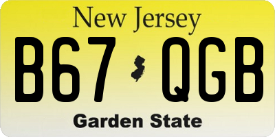 NJ license plate B67QGB
