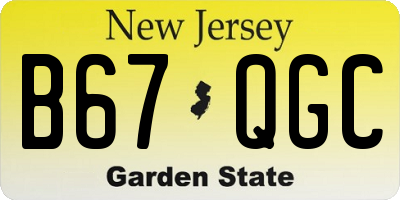 NJ license plate B67QGC