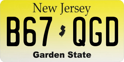 NJ license plate B67QGD