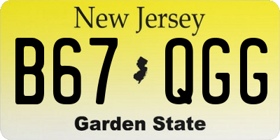 NJ license plate B67QGG